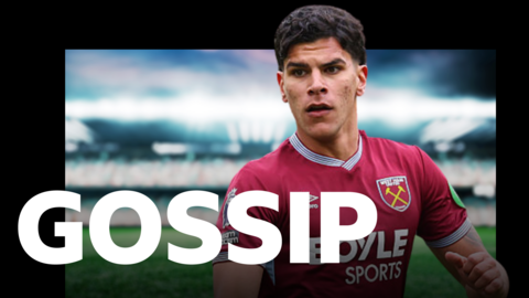 BBC Gossip graphic featuring an image of West Ham's Mateus Fernandes