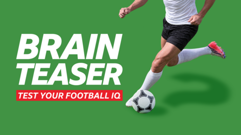 A picture of a generic footballer next to the word "Brainteaser"