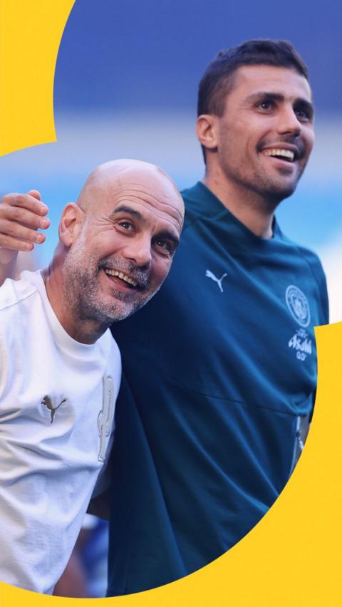 Rodri and Pep Guardiola