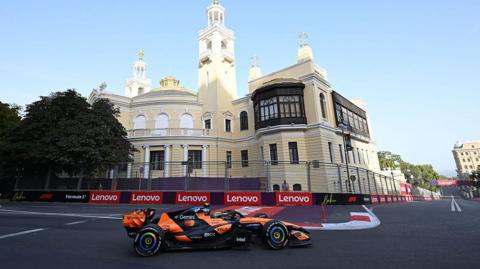 Lando Norris during practice at the Azerbaijan Grand Prix