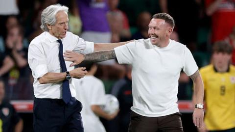 Portugal boss Jorge Jesus (left) and Wales boss Craig Bellamy (right)
