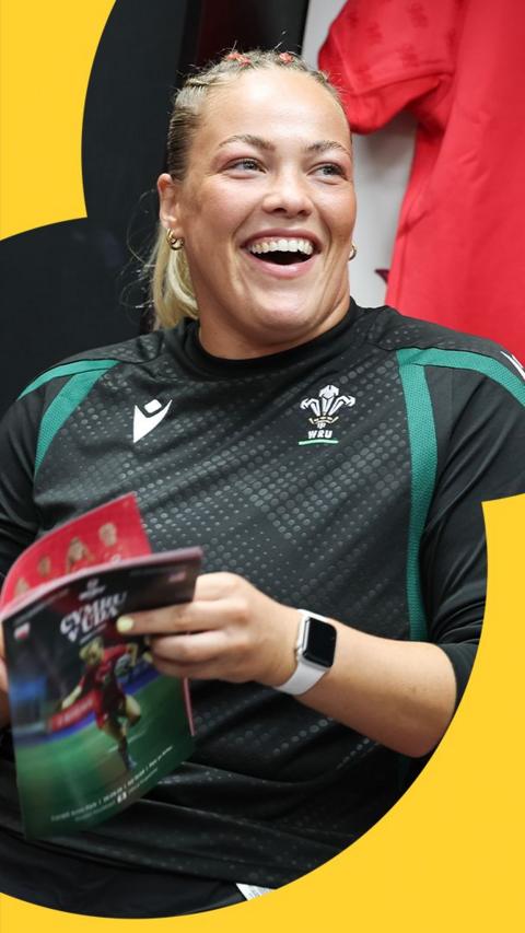 Wales' Kelsey Jones before facing USA