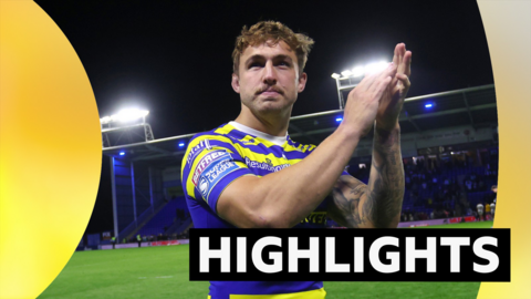 Sam Powell applauds the Warrington fans