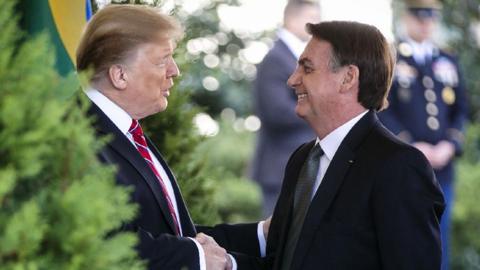 File image of Donald Trump meeting Jair Bolsonaro