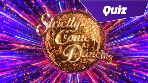 Strictly logo with a Newsround graphic that reads Quiz in the top right corner.