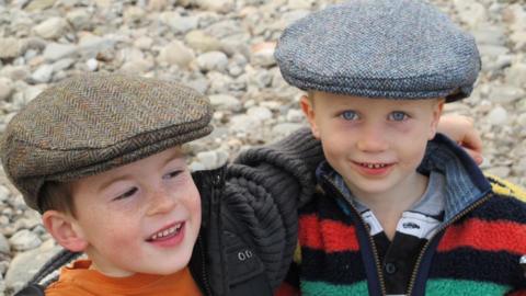 Olly Foster and Hugo Turpin as young children