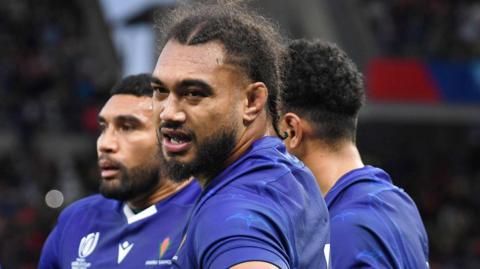 Chris Vui in action for Samoa.
