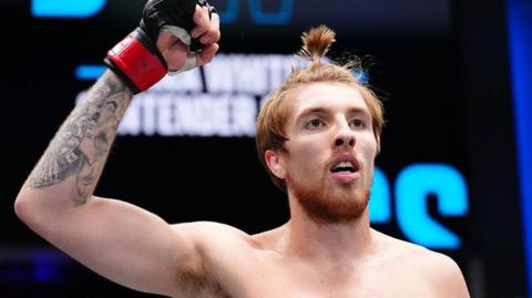 Kurtis Campbell celebrates after winning on Dana White's Contender Series