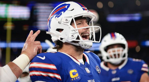 Josh Allen scored two rushing touchdowns and two passing touchdowns in the same game for the 10th time - six more than any other player in NFL history