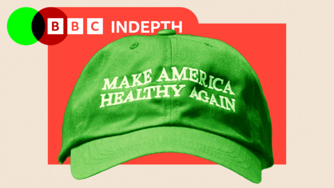 A treated image of a cap reading 'make America healthy again'