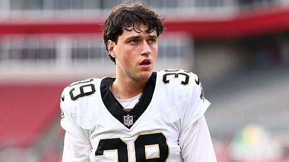 Charlie Smyth in New Orleans Saints NFL outfit
