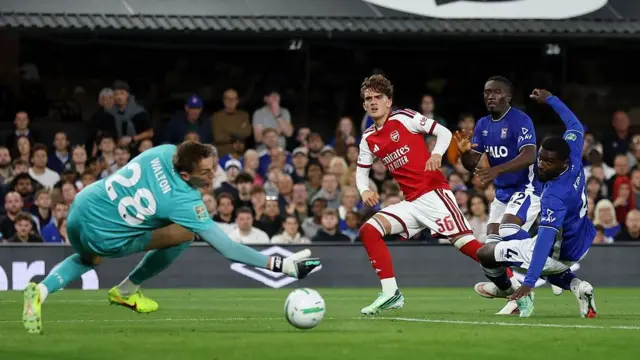 Max Dowman scores against Ipswich