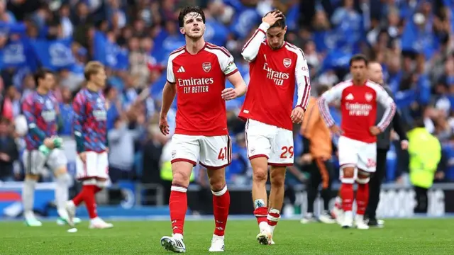 Declan Rice of Arsenal looks on
