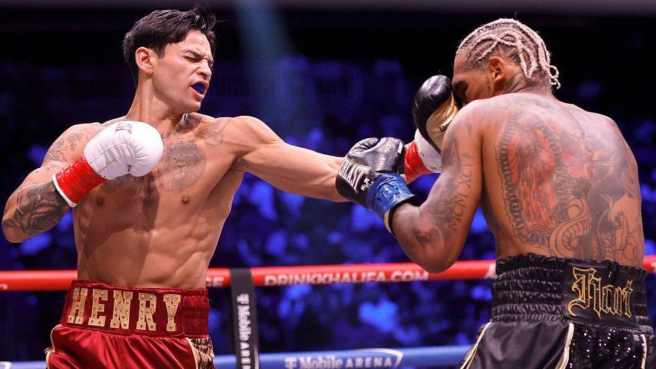 Ryan Garcia lands a punch on Conor Benn