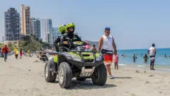 Las patrullas por las playas de Santa Marta continuaron este jueves 24 de septiembre.