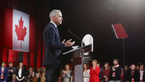 Mark Carney addressing a crowd