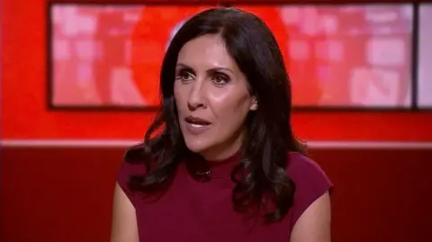 BBC presenter Maryam Moshiri in the studio