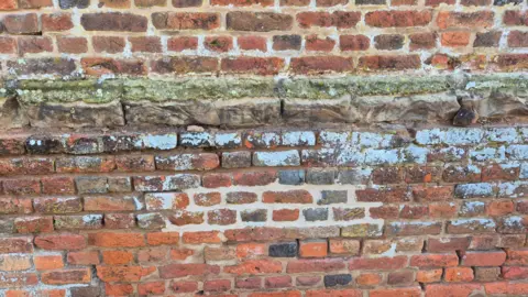 Skillington Workshop Ltd A redbrick wall with fresh mortar in cracks between the bricks