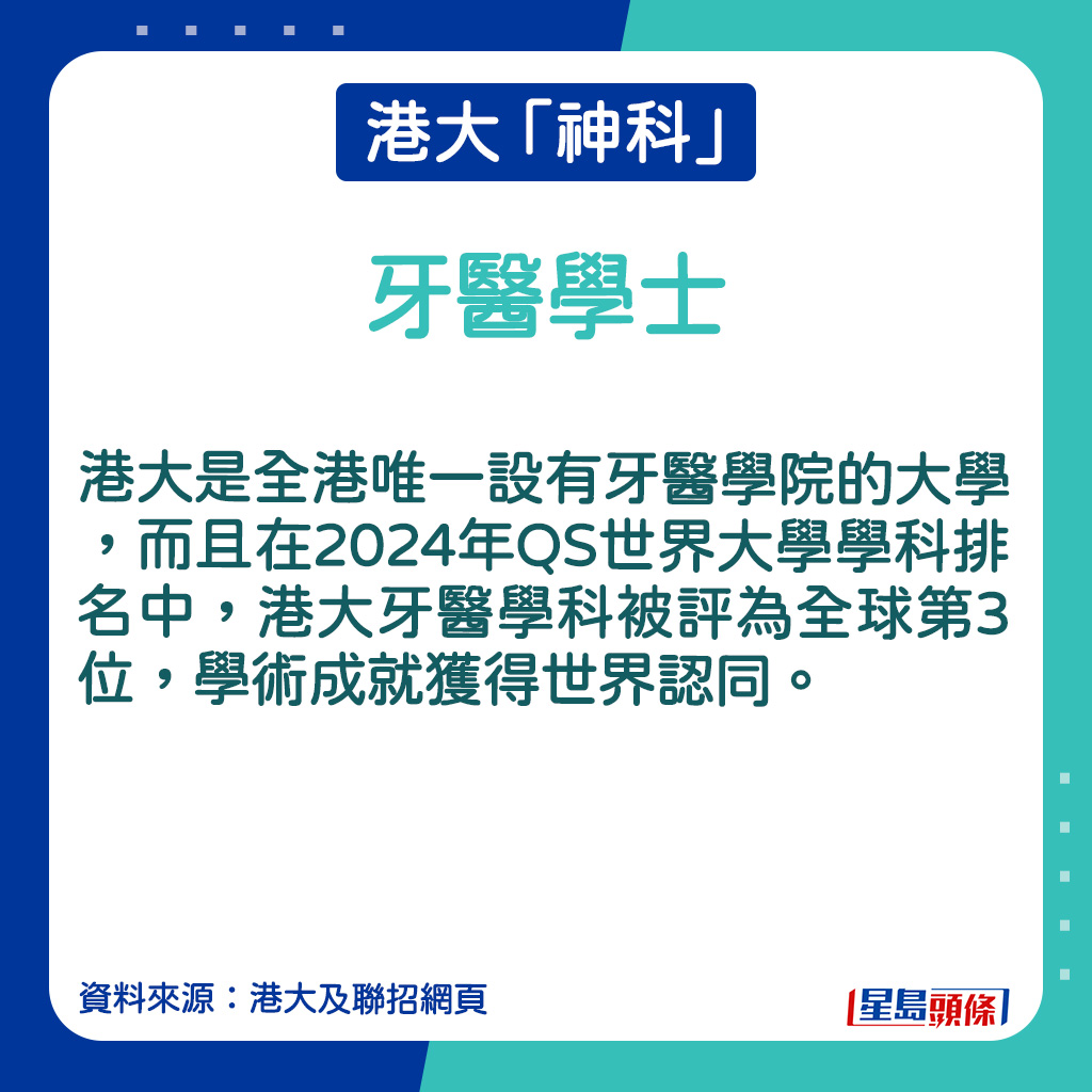 牙醫學士的課程簡介。