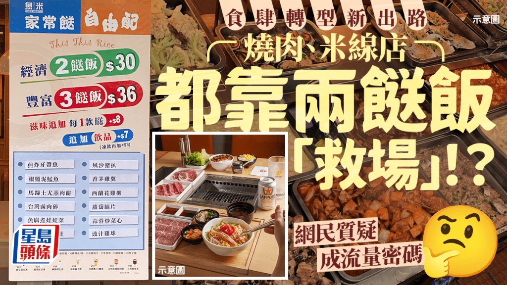 食肆轉型新出路!? 日式燒肉、米線店齊靠兩餸飯「救場」 網民質疑成流量密碼 未符合兩餸飯定義