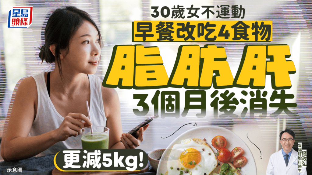 30歲女不運動 早餐改吃4食物 脂肪肝3個月後全消失