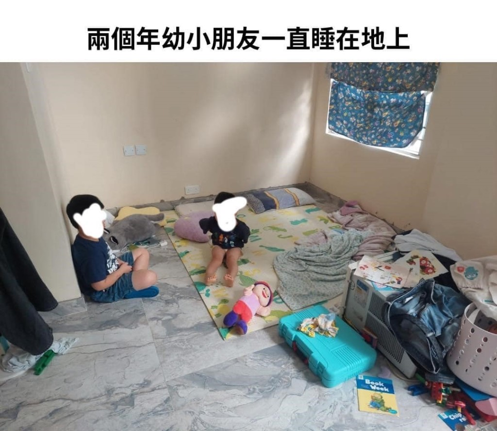 圖上有簡單介紹，包括「兩個年幼小朋友一直睡在地上」。曙光計劃FB圖片