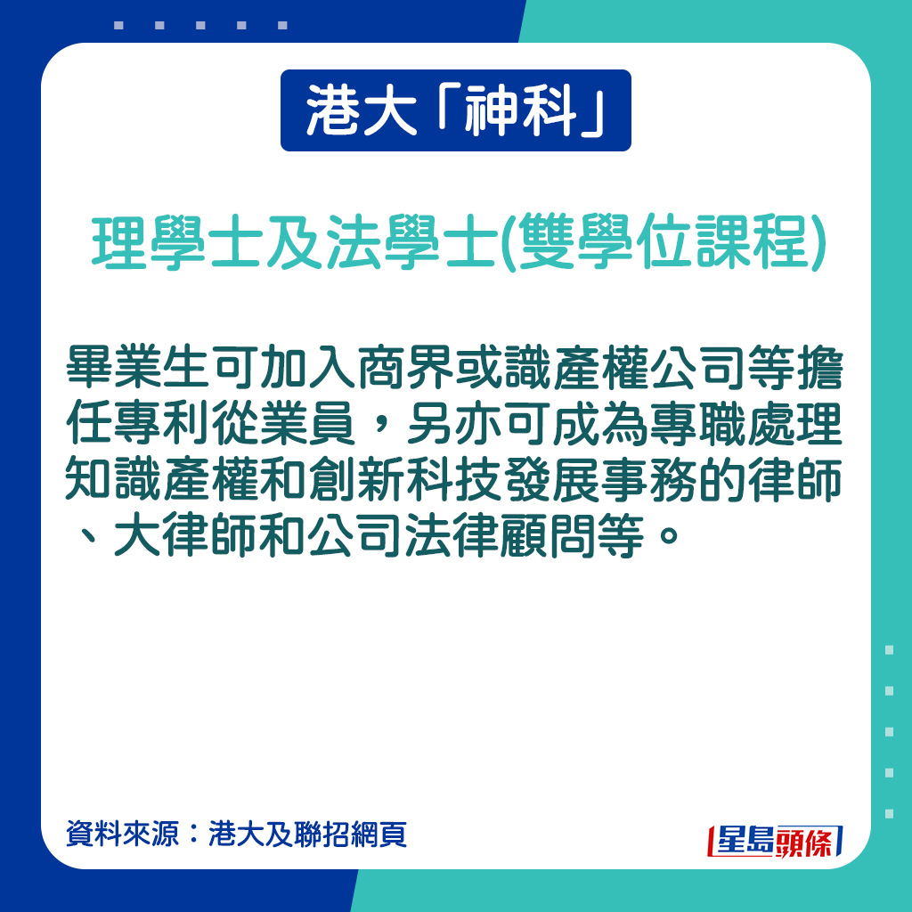 理學士及法學士(雙學位課程)的課程簡介。