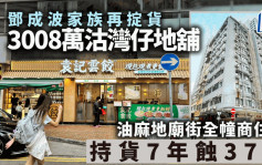 鄧成波家族再掟貨 3008萬沽灣仔尚翹峰地舖 廟街全幢商住樓7年蝕37%