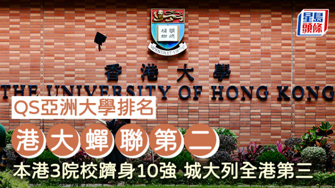 QS公布最新亞洲大學排名，香港大學蟬聯亞洲第二，本港共有6間資助大學打入百強。