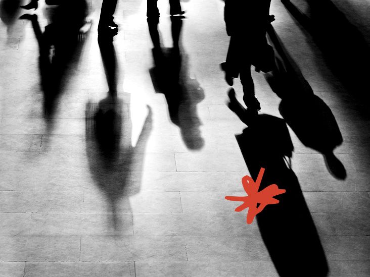 blurred shadows in a crowd