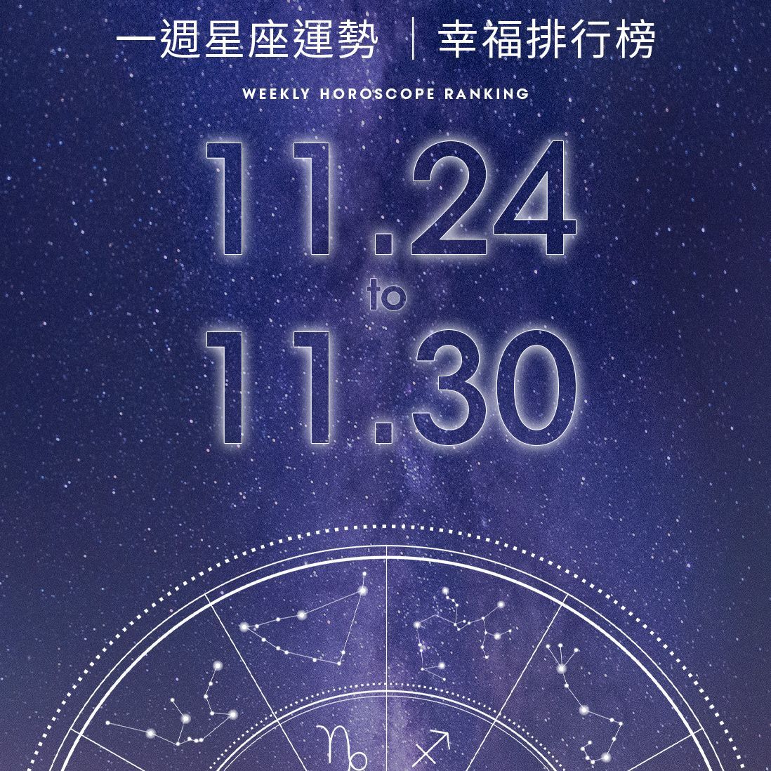 VOGUE一週星座運勢幸福排行榜〈11/24-11/30〉