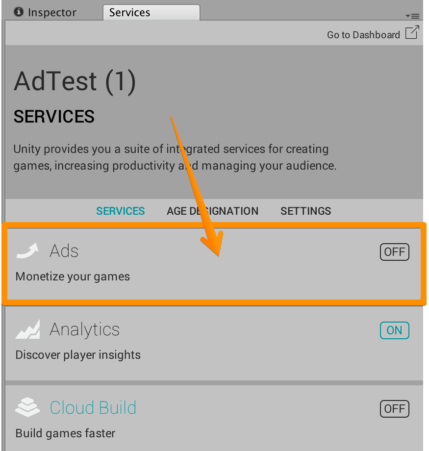 Unity Adsを押す