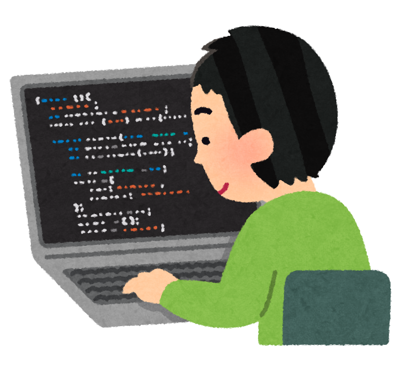 プログラミングをする人のイラスト(男性)