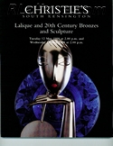 Lalique Glass and 20th Century Bronzes and Sculpture, Christie's South Kensington, London, May 12, 1998 Auction Catalog For Sale Lalique Auction Catalogue For Sale: Lalique Glass and 20th Century Bronzes and Sculpture, Christie's South Kensington, London, May 12, 1998