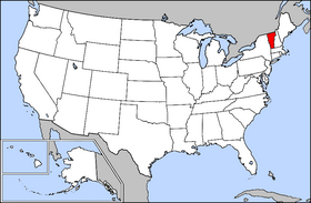 Map of the United States with Vermont highlighted