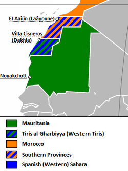 Länsi-Tiriksen alue on merkitty kartassa sinivihreällä.