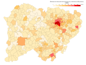 Densidad de población por municipio (2018)