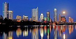 Downtown skyline as seen from Lady Bird Lake