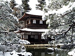 Ginkaku-ji zimą, Kioto