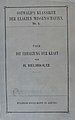 1889 copy of Helmholtz's "Über die Erhaltung der Kraft", no. 1