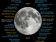 Lunar nearside wi major maria an craters labeled