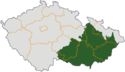 Map indicating the extent of Moravia within the Czech Republic