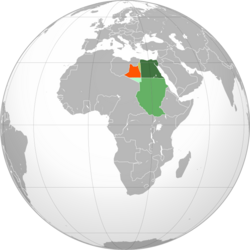 Green: Sultanate of Egypt Light green: Anglo-Egyptian Sudan condominium Lightest green: Ceded from Anglo-Egyptian Sudan to Italian Libya in 1919