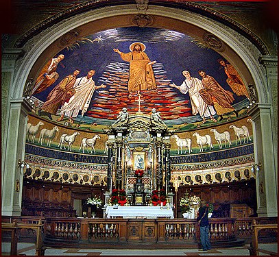 Absidmosaiken i kyrkan Santi Cosma e Damiano i Rom.