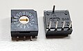 Rotary DIP switches: surface-mount (left), through-hole (right)