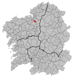 Location of Coirós within Galicia