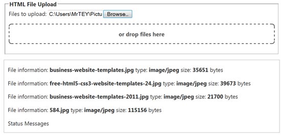 html upload file HTML5 drag & drop API
