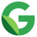 Stylized green letter G logo with a leaf design integrated into the left side.