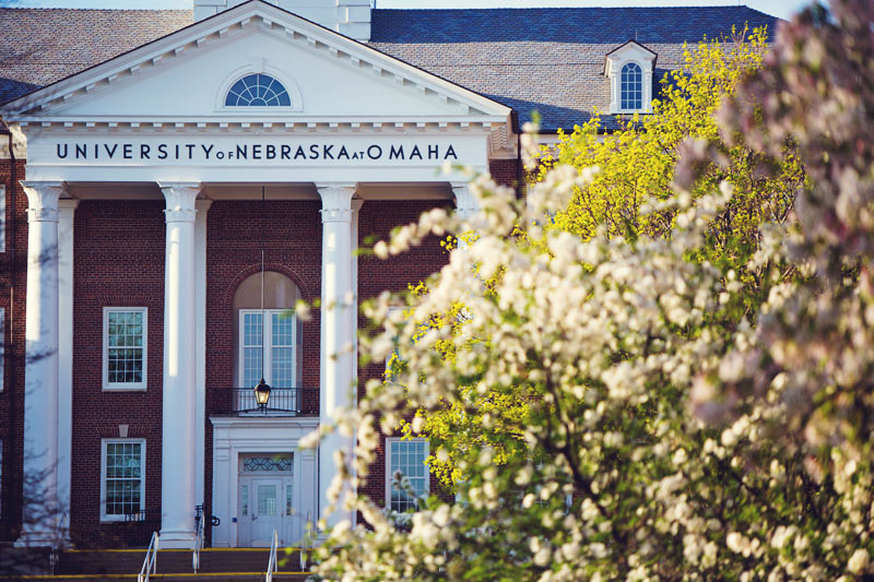 Front view of UNO's ASH building