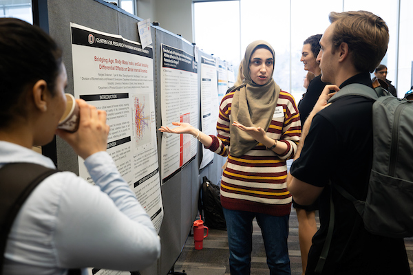 Students giving presentations on research projects